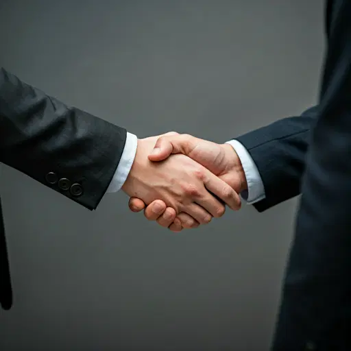 Close up of professionals shaking hands
